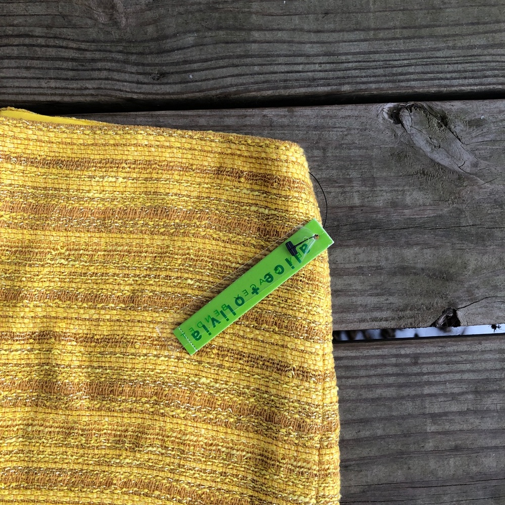 NWT Alice + Olivia Leigh Yellow A-Line Skirt - Picture 2 of 8
